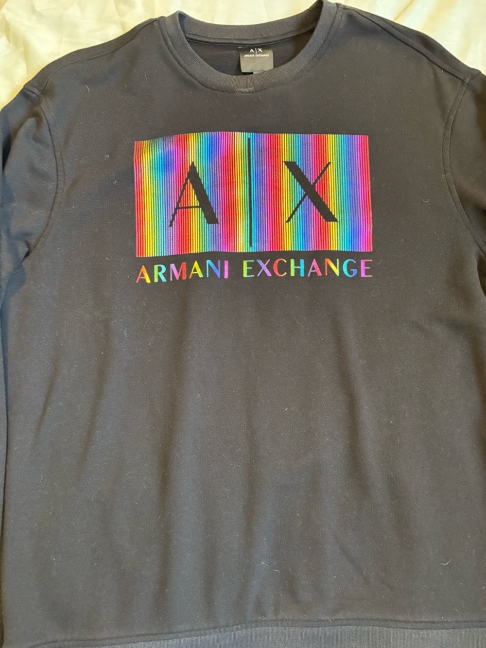 Armani Exchange Black Crewneck with A|X Label